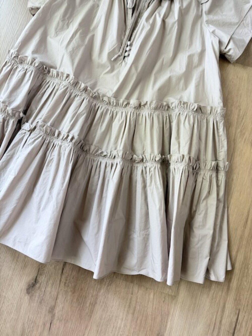 Hunter Bell New York Merritt Dress Taupe Cotton Poplin Sz SMALL - Picture 4 of 9
